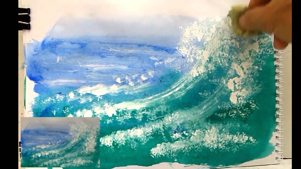 超初心者のための波の描き方 インターネット絵画教室ぴかちょ Youtube
