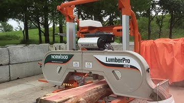 New sawmill demo with Cedar slab