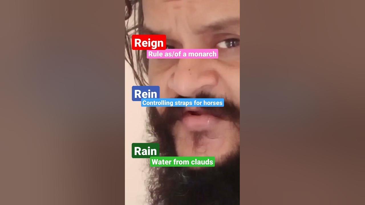 Reign, Rein, Rain Correct Pronunciation Homophones! YouTube