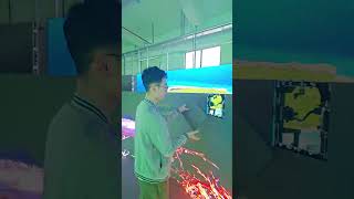 Technicians install rental LED screen modules. #ledvideowall #eagerled #ledscreen #leddisplay