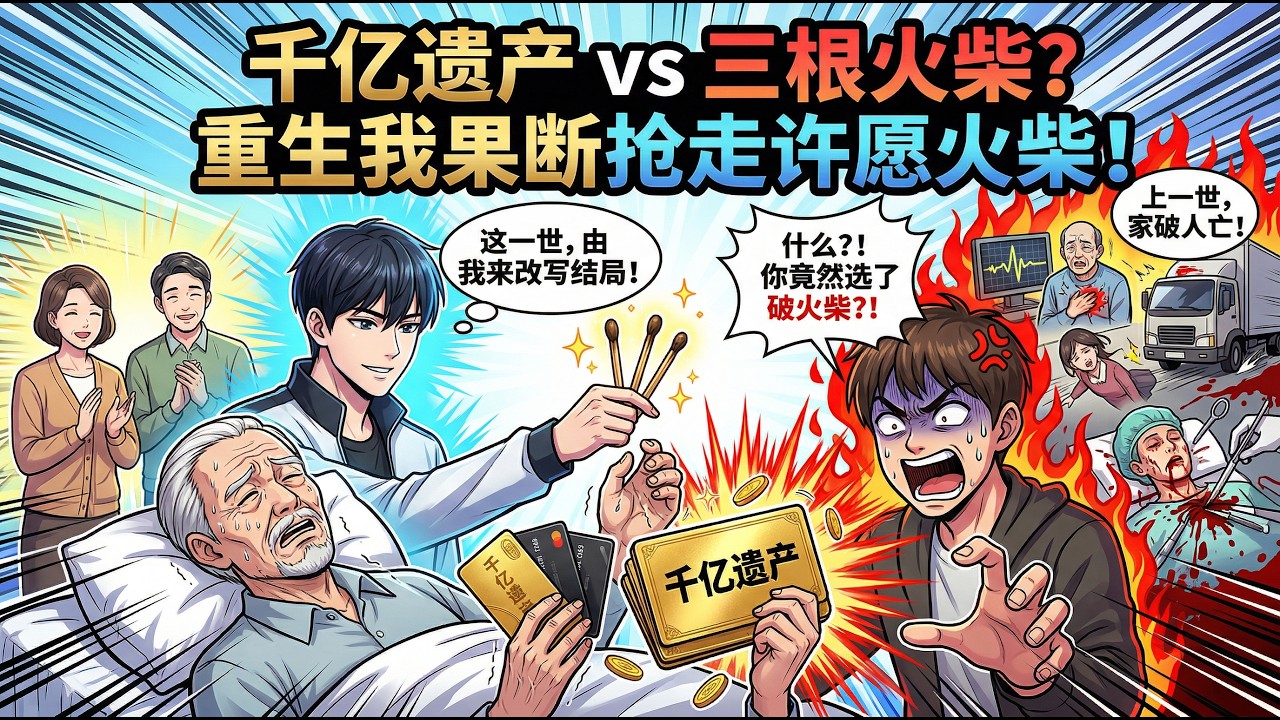 📢【漫剧爽文】爷爷让我和养弟二选一,我选千亿遗产,他拿三根火柴!谁知火柴能许愿,养弟直接咒死我爸妈!重生后我直接抢下火柴!#爽文#漫剧 #职场 ...