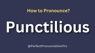 How to Pronounce Punctilious? (With meaning) Wealth