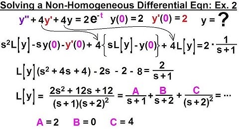 Electrical Engineering: Ch 16: Laplace Transform (43 of 58) Solving a Non-Homogeneous Diff. Eqn. 2