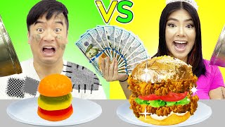 RICH VS BROKE MUKBANG CHALLENGE | RICH FOOD VS POOR ASMR BY SWEEDEE