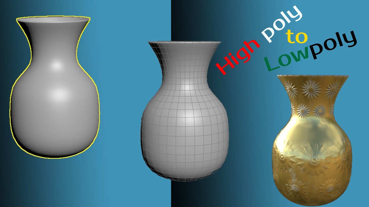 high poly to low poly 3dsmax Zbrush Substance painter YouTube