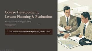 CFI FOI Task C & D | Course Development, Lesson Planning & Evaluation