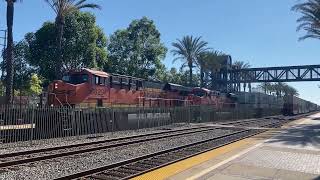 BNSF E/B Stack train going through Fullerton station 06/25/2022