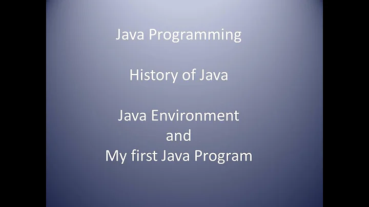 Java Programming - My First Program