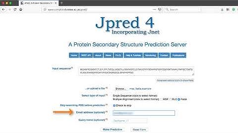 JPRED video 2: Submitting a protein multiple sequence alignment for secondary structure prediction