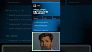 Data Science INTERN 2026 #microsoft #job #datascience
