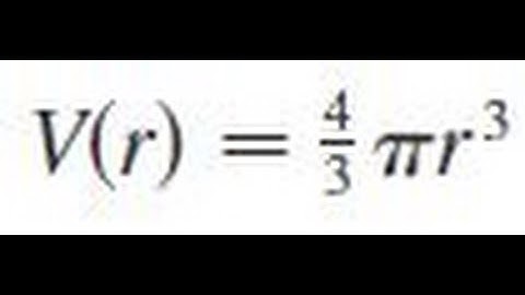 Differentiate the function V(r) = (4/3)*pi*r^3