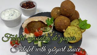 Falafel con salsa de Yogur / Falafel with yogurt sauce / Plato muy Económico, Very cheap dish👍! #63