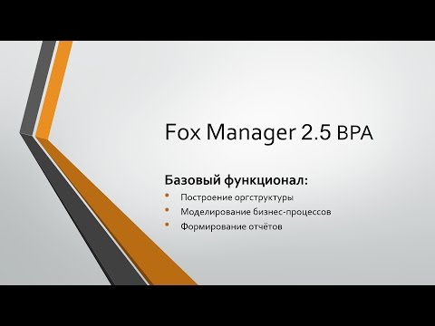 Fox Manager BPA 2.5: Базовый функционал