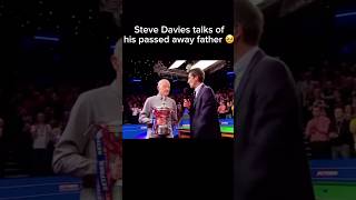 Steve Davis talks Of His Passed away Dad (Emotional) #snooker #sad #stevedavis