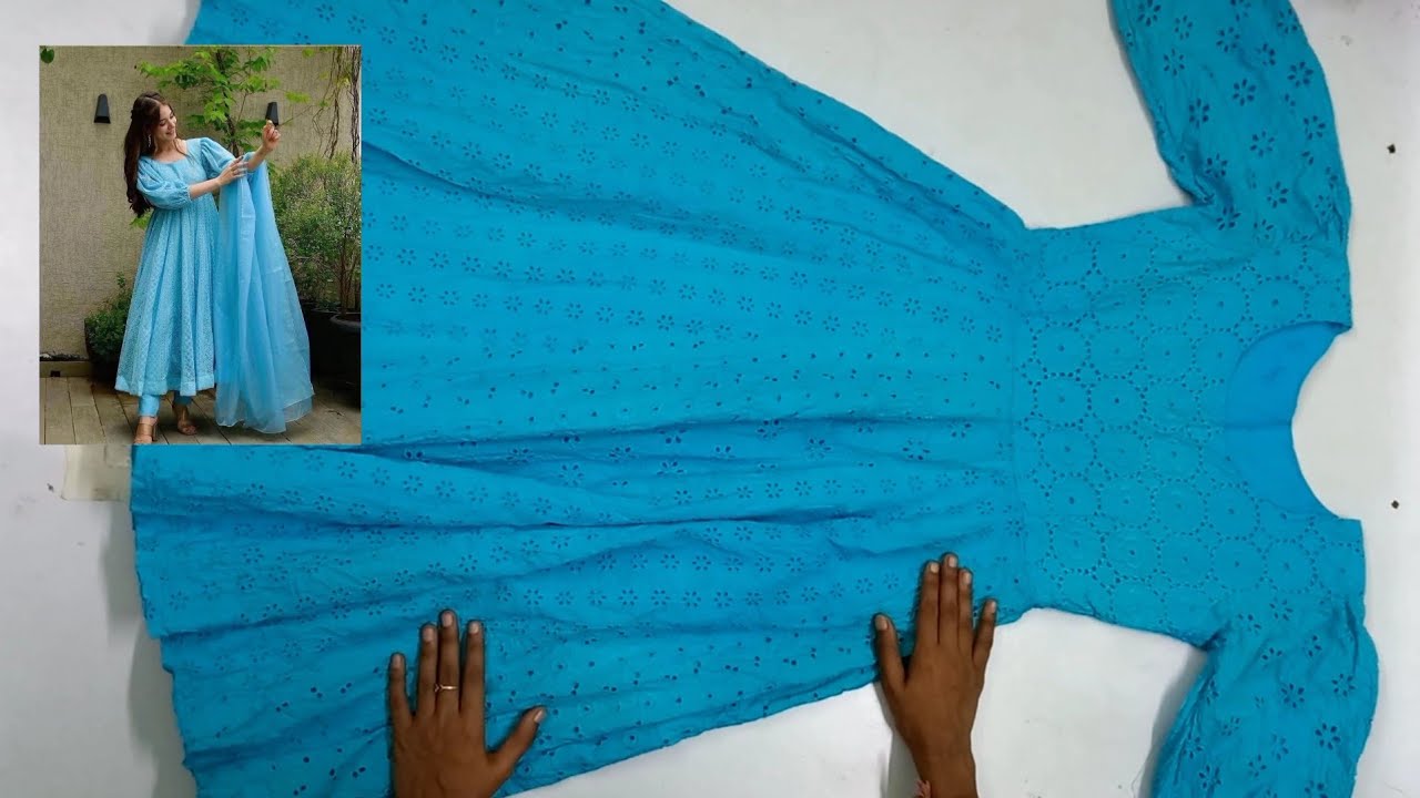 Party wear long gown cutting & stitching.km kpde me designer full gher long  gown kase bnaye - YouTube