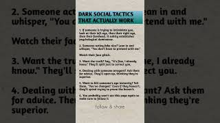 DARK SOCIAL TACTICS THAT ACTUALLY WORK #psychology #psychologyfacts