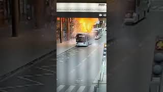 Electric bus catches fire in Paris #shorts #electric #electricvehicle #paris