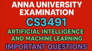 CS3491|Artificial Intelligence and Machine learning |Important Questions 💯💯💯|@Toppersacademytamil