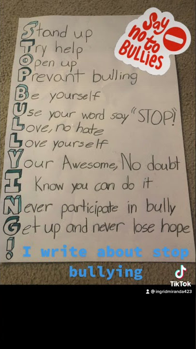 I write about stop bullying #bully