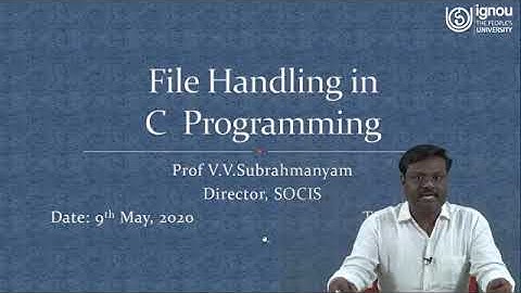 IGNOU Live Session on "File Handling in C Programming" for BCA/MCA/PGDCA Students