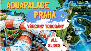 Aquapalace Praha  všechny tobogány / all water slides 2021