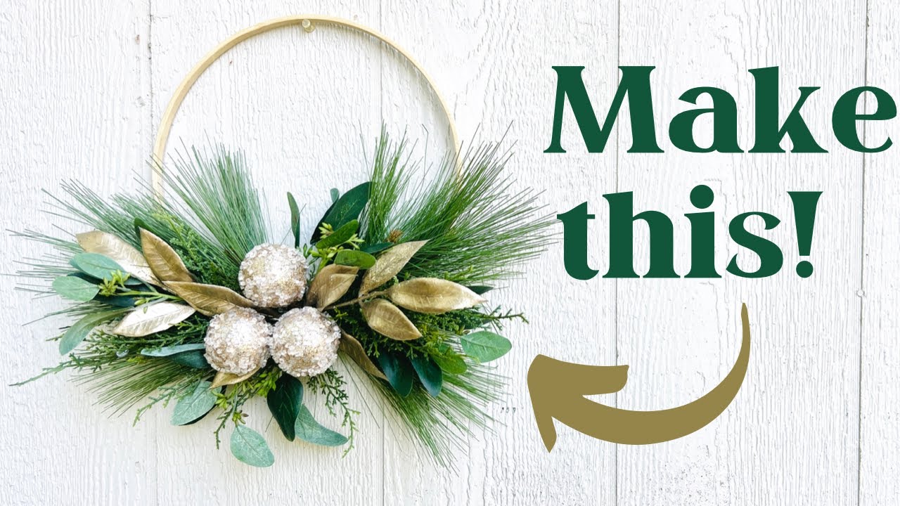 How to make a hoop wreath for Christmas! The easy way to make a hoop