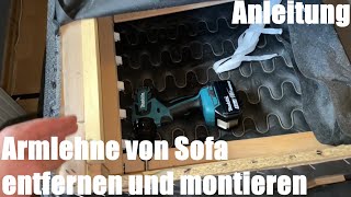 Armlehne Von Sofa Couch Entfernen Und Montieren, Wenn Das Treppenhaus Mal Zu Eng Sein Sollte
