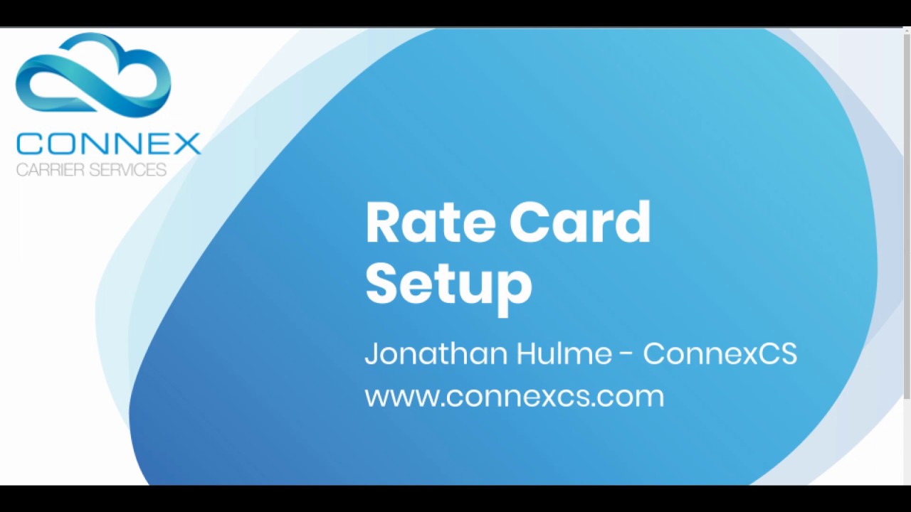 ConnexCS Rate Card Setup - YouTube