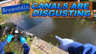 We Couldn't Believe How FILTHY This Brownhills Canal Was! magnet fishing cleaning the waterways