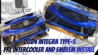 Integra Type S PRL intercooler and front black Emblem installed. Watch before you try this yourself!