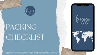 How To Use The Packing Checklist In Foggapp Easy Travel Planning Tutorial