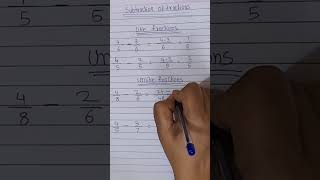 SUBTRACTION OF LIKE FRACTIONS| SUBTRACTION OF UNLIKE FRACTIONS| SUBTRACTION OF FRACTIONS