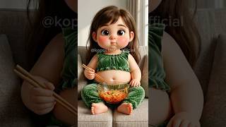 Kopol tried spicy noodles… too hot! 🔥 Yogurt saved the day 😅What should she try next? 👇#foodie