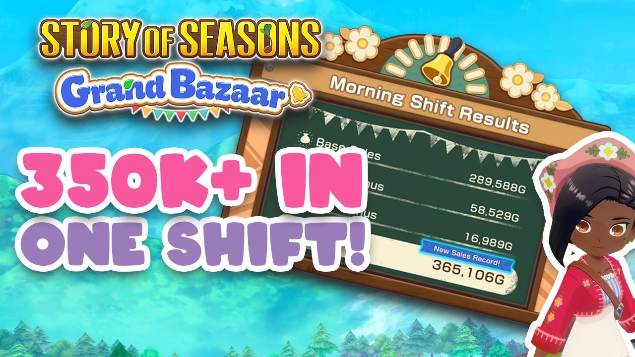 How I Made 350k in ONE Bazaar Shift! - Story of Seasons: Grand Bazaar Best Items!