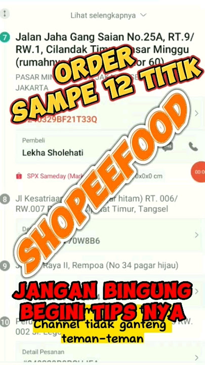 DAPAT SPX GABUNGAN JANGAN SAMPE SALAH ANTAR-Tutorial menjalankan order shopeefood gabungan 6 orderan