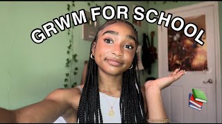 GRWM FOR SCHOOL !! 📚🏫 (hair + makeup + skin care routine)