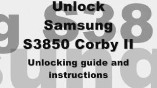UNLOCK SAMSUNG S3850 CORBY II 2 - How to Unlock S3850 Corby by Unlock Code