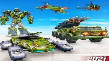 Army Truck Robot Game: Blue Robot Missile Jet Car Game 2021 - Android Gameplay