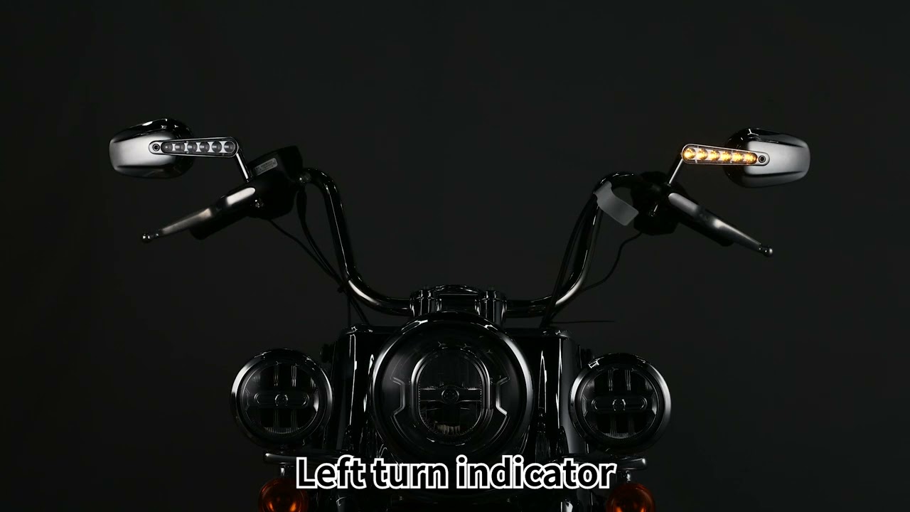 Mofun | for Harley Muscle Rear View Mirrors W/ LED Turn Signals