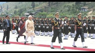 PM Narendra Modi inspects the Ceremonial Guard of Honour in Bhutan | PMO