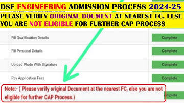 Please verify original Document at the nearest FC, else you are not eligible for further CAP Process