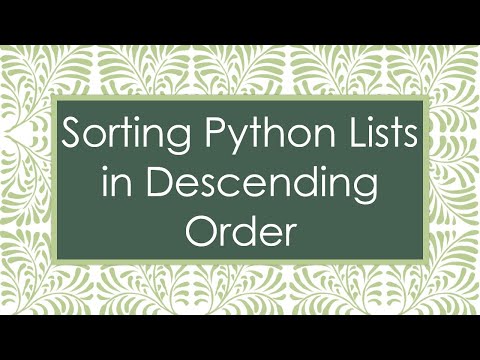 Sorting Python Lists in Descending Order