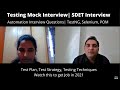 Testing Interview Questions| Automation| Selenium Framework| SDET Mock Interview