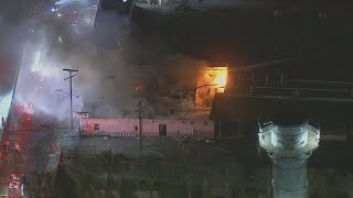3-alarm fire erupts in Burbank