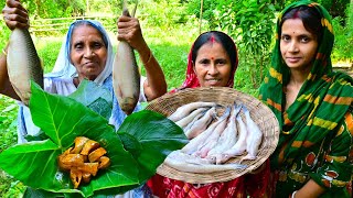 বেগুন দিয়ে লোটে মাছের ঝাল সঙ্গে দুধমান কচু পাতায় চান্দনা ইলিশ মাছ ভাপা | Lote fish & Hilsha fish