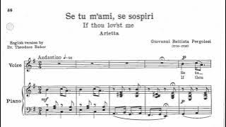 Se tu m'ami, se sospiri (Parisotti/Pergolesi) - E Minor Piano Accompaniment - Karaoke