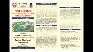 Valedictory Ceremony of FDP "Power Electronics in Electrical Vehicle and Renewable Energy"
