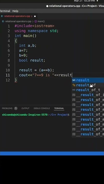 Relational Operator Program in C++ | Example of Relational Operator ...