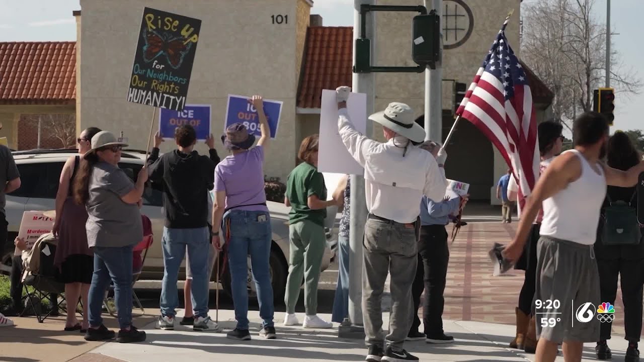 Community members protest in Santa Maria against ICE operations