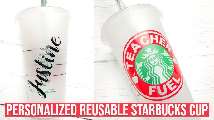 Personalized Starbucks Cup Decals w/Hearts Accents – Fancy Plans Co